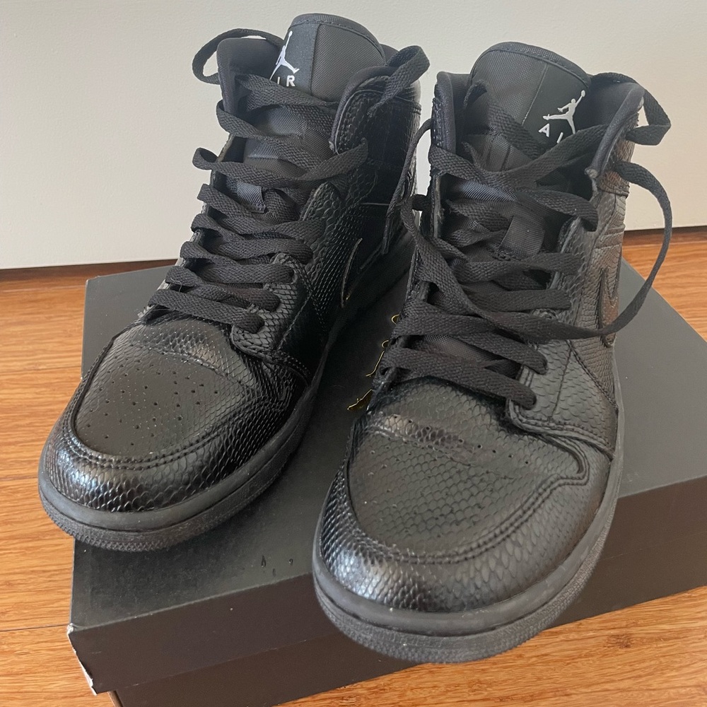 Womens Air Jordan 1 Mid “Black Snakeskin”